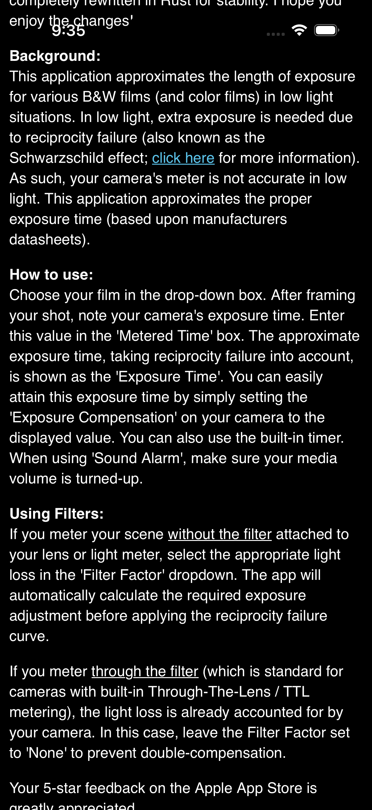 Exposure Assistant Screen 5